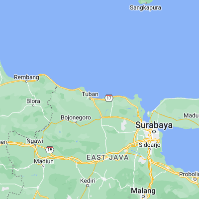 Map showing location of Banjaranyar (-6.901300, 112.153800)