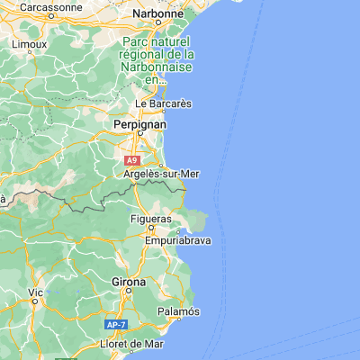 Map showing location of Banyuls de la Marenda (42.483750, 3.128970)