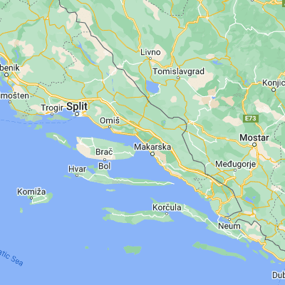 Map showing location of Baška Voda (43.356940, 16.950280)