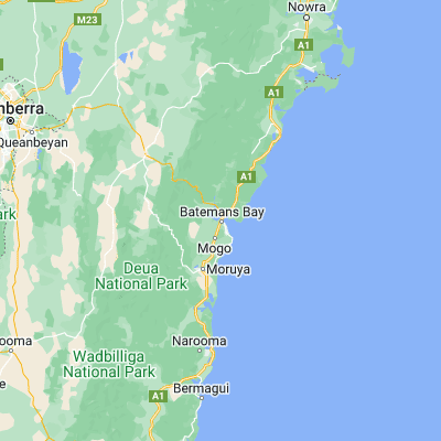 Map showing location of Batemans Bay (-35.706580, 150.175420)