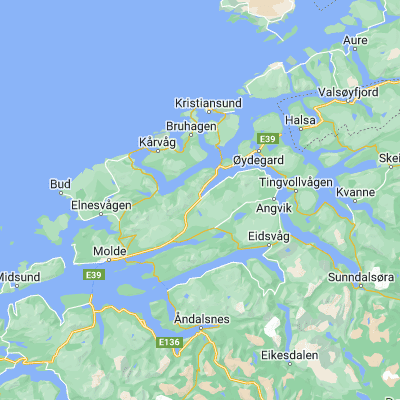 Map showing location of Batnfjordsøra (62.892710, 7.681800)