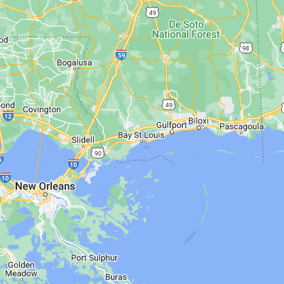 Map showing location of Bay Saint Louis (30.308810, -89.330050)
