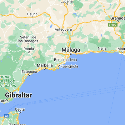 Map showing location of Benalmádena (36.596100, -4.572670)