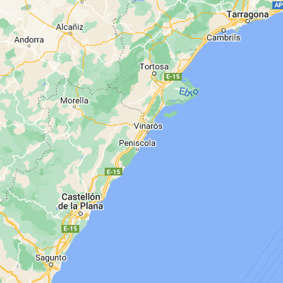 Map showing location of Benicarló (40.416500, 0.427090)