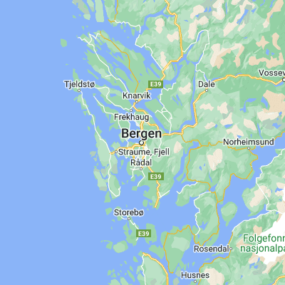 Map showing location of Bergen (60.392990, 5.324150)