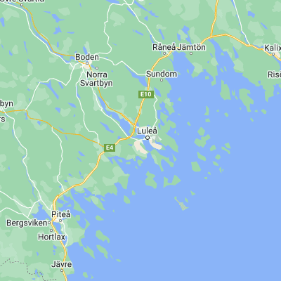 Map showing location of Bergnäset (65.577910, 22.108440)