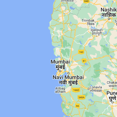 Map showing location of Bhayandar (19.300000, 72.850000)