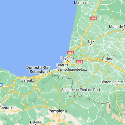 Map showing location of Biarritz (43.480120, -1.555580)