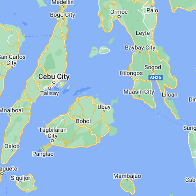 Map showing location of Bien Unido (10.137290, 124.377610)