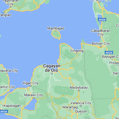 Map showing location of Binitinan (8.710000, 124.775560)