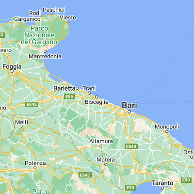 Map showing location of Bisceglie (41.242030, 16.504380)