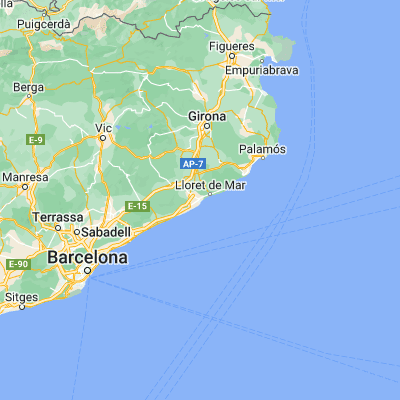 Map showing location of Blanes (41.674190, 2.790360)