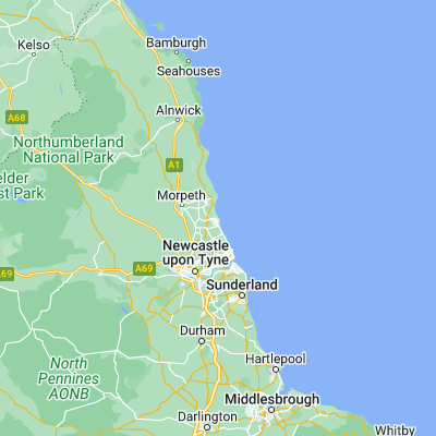 Map showing location of Blyth (55.127080, -1.508560)