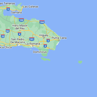Map showing location of Boca de Yuma (18.378250, -68.609000)