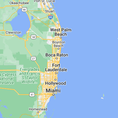 Map showing location of Boca Raton (26.358690, -80.083100)