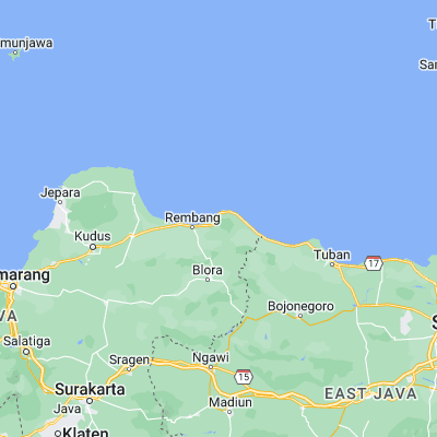 Map showing location of Bonang (-6.661900, 111.466600)