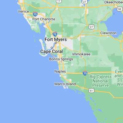 Map showing location of Bonita Springs (26.339810, -81.778700)