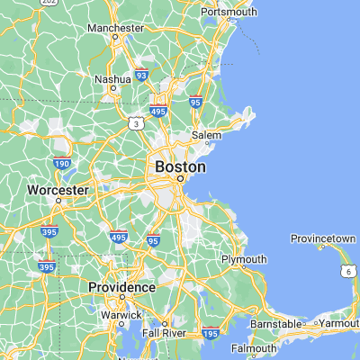 Map showing location of Boston (42.358430, -71.059770)