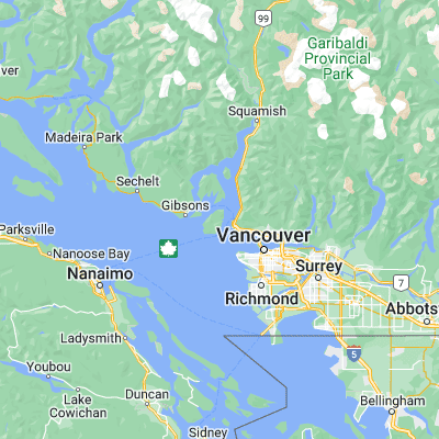 Map showing location of Bowen Island (49.382950, -123.335960)