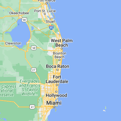 Map showing location of Boynton Beach (26.525350, -80.066430)