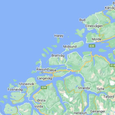 Map showing location of Brattvåg (62.600150, 6.443390)