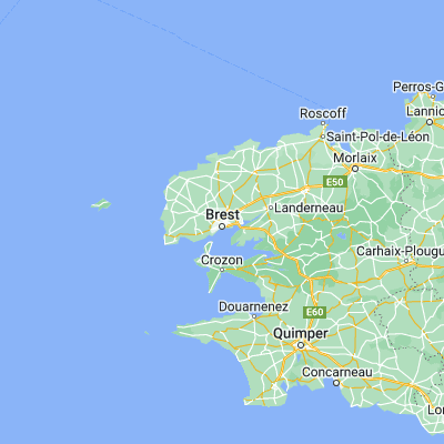 Map showing location of Brest (48.400000, -4.483330)