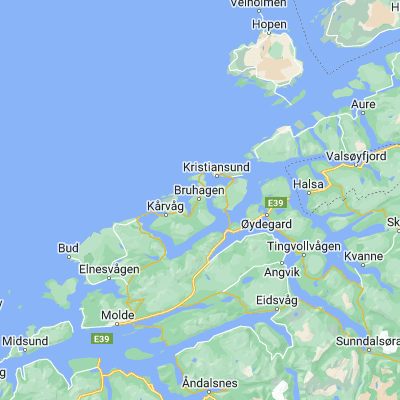 Map showing location of Bruhagen (63.051720, 7.632040)