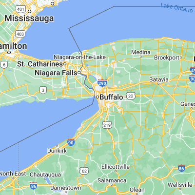 Map showing location of Buffalo (42.886450, -78.878370)