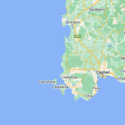 Map showing location of Buggerru (39.396670, 8.402500)