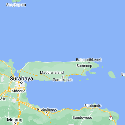 Map showing location of Bukbatang (-6.895600, 113.475800)
