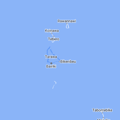 Map showing location of Buota Village (1.390780, 173.130820)