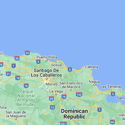 Map showing location of Cabarete (19.749820, -70.408290)