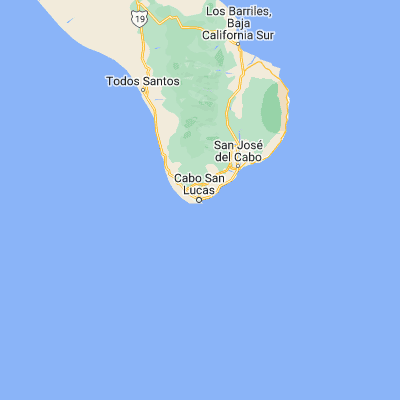 Map showing location of Cabo San Lucas (22.890880, -109.912380)