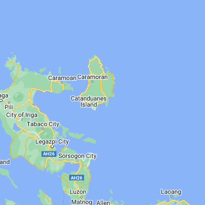 Map showing location of Cabugao (13.596200, 124.280400)