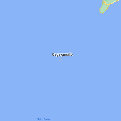 Map showing location of Cagayancillo (9.576940, 121.207220)