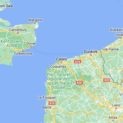 Map showing location of Calais (50.958100, 1.852050)