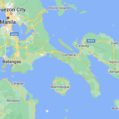 Map showing location of Calilayan (13.850300, 121.930000)
