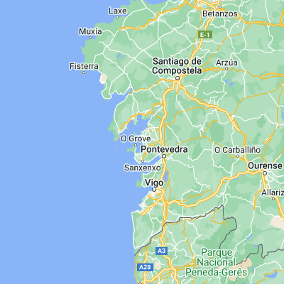 Map showing location of Cambados (42.512220, -8.813100)