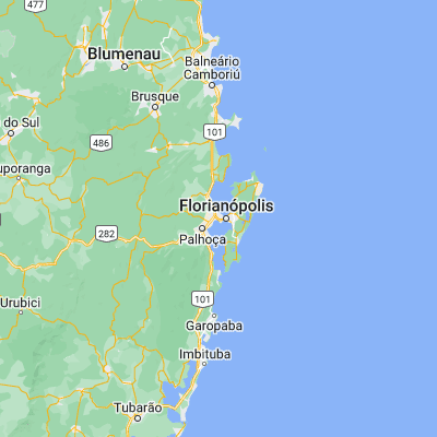 Map showing location of Campinas (-27.594440, -48.606940)