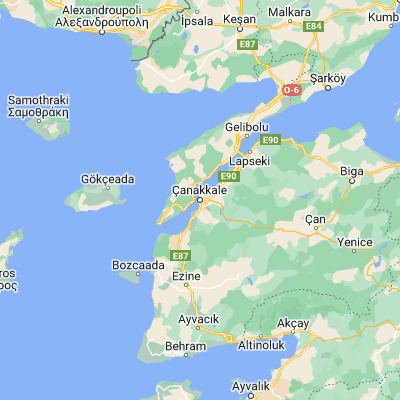 Map showing location of Çanakkale (40.145560, 26.406390)