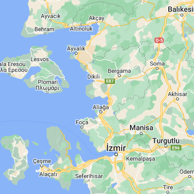 Map showing location of Çandarlı (38.935030, 26.934000)