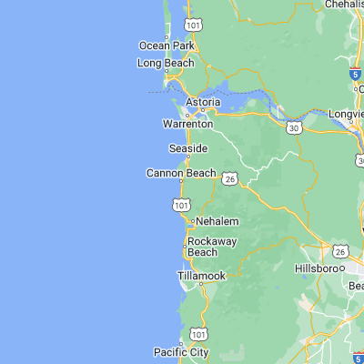 Map showing location of Cannon Beach (45.891770, -123.961530)