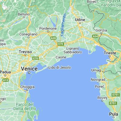 Map showing location of Caorle (45.596560, 12.875800)