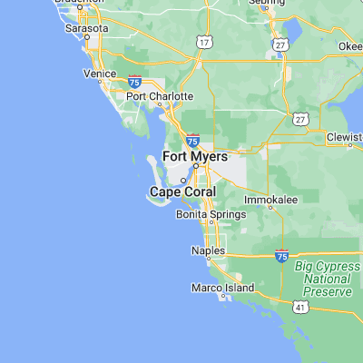 Map showing location of Cape Coral (26.562850, -81.949530)