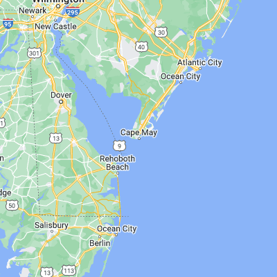 Map showing location of Cape May (38.935110, -74.906010)