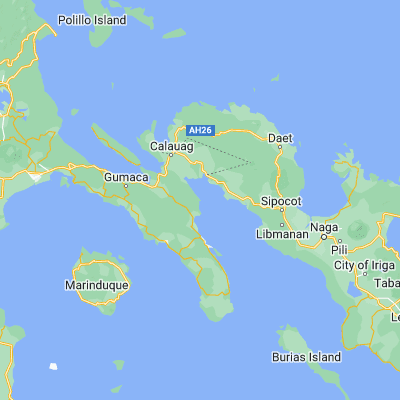 Map showing location of Capuluan (13.816200, 122.515800)
