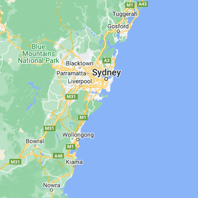 Map showing location of Caringbah (-34.050000, 151.133330)