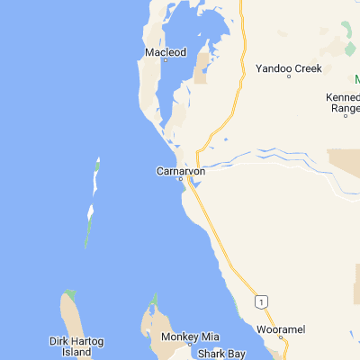 Map showing location of Carnarvon (-24.880730, 113.659400)