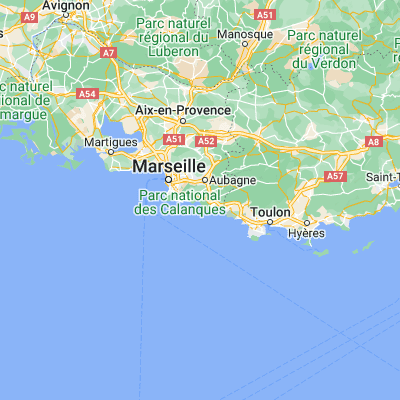 Map showing location of Cassis (43.212410, 5.545100)