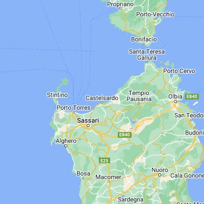 Map showing location of Castelsardo (40.915280, 8.710280)